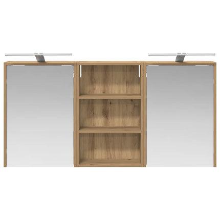 Badeværelsesskabsæt 3 stk. 126 x 16 x 62.5 cm Konstrueret træ