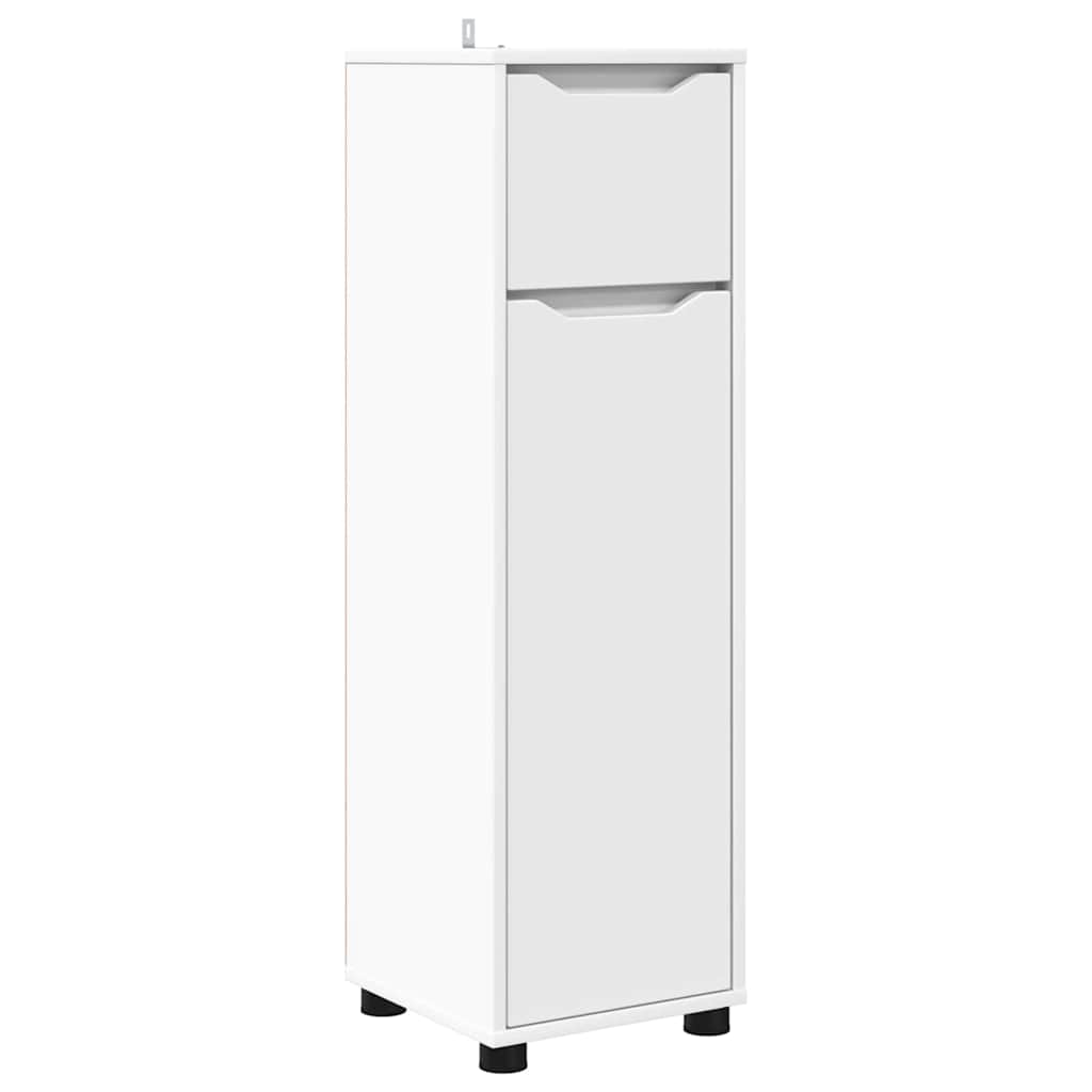 Badeværelsesmøbel sæt med skuffe 4 pcs Hvid Konstrueret træ