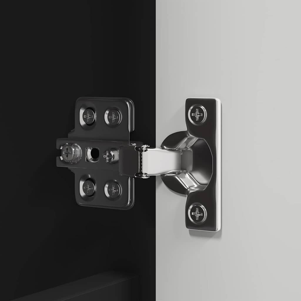 Badeværelsesmøbel sæt med skuffe 4 pcs Sort Konstrueret træ