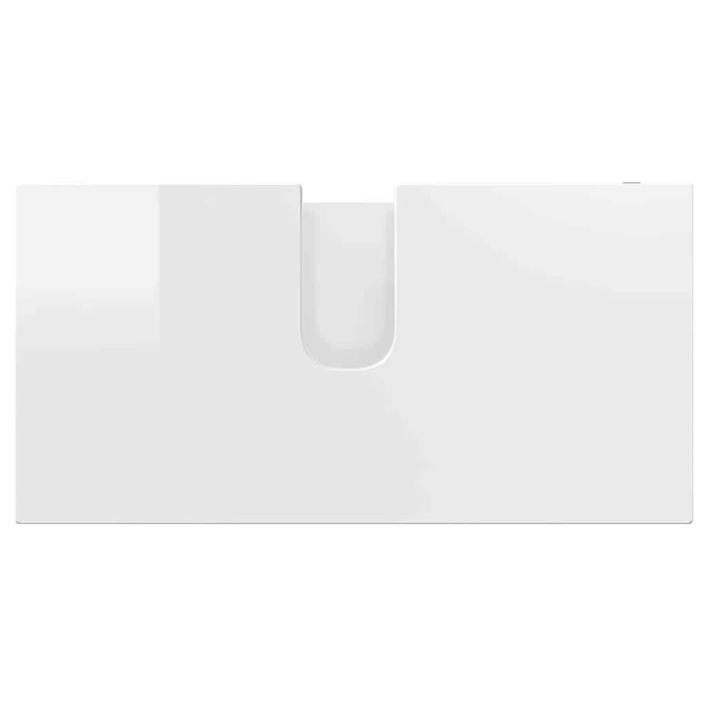 Badeværelsesmøbel sæt 4 pcs Høj gloss hvid Konstrueret træ