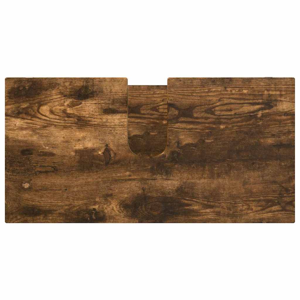 Badeværelsesmøbel sæt med skuffe 4 pcs Røget eg Konstrueret træ