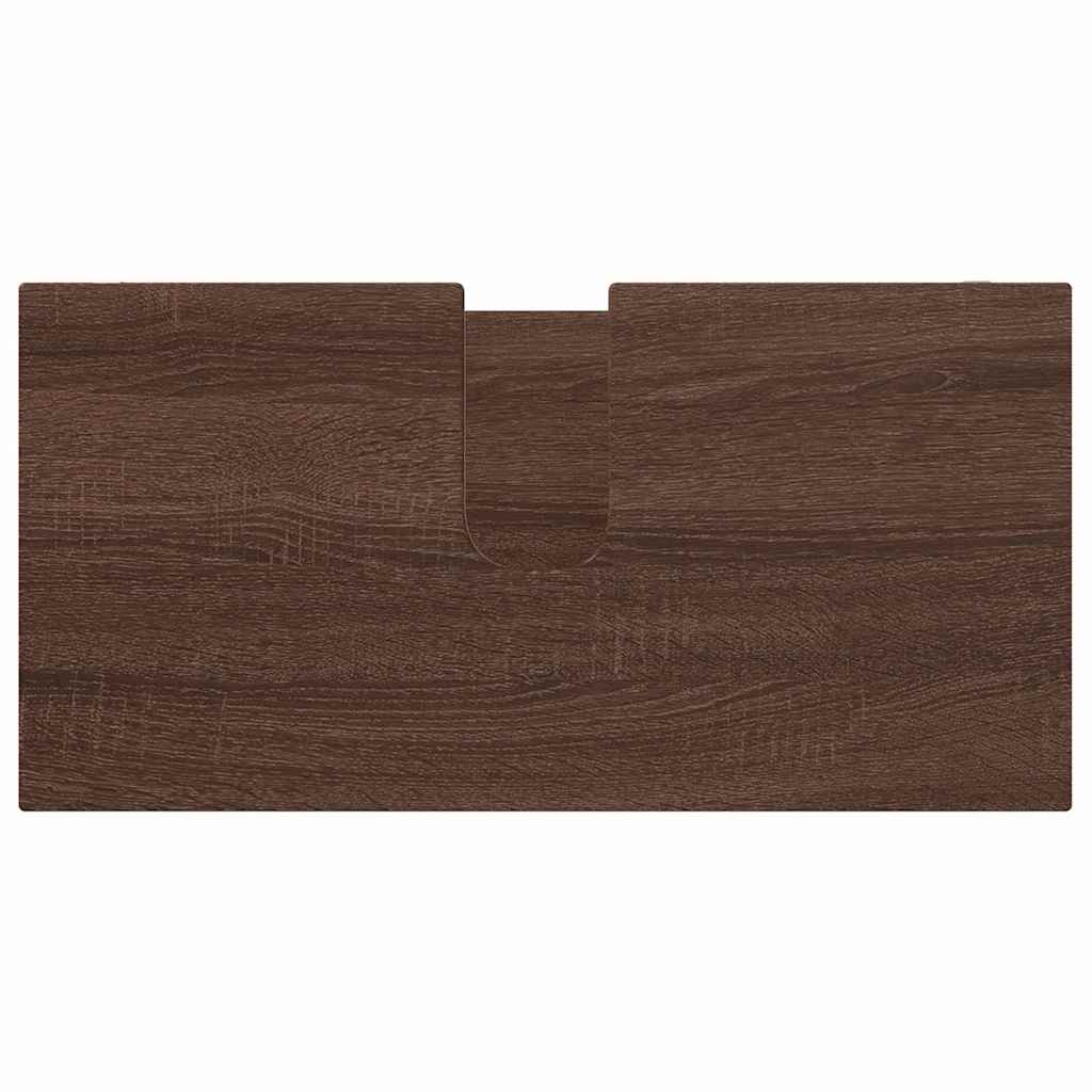 Badeværelsesmøbel sæt med skuffe 4 pcs Brun eg Konstrueret træ