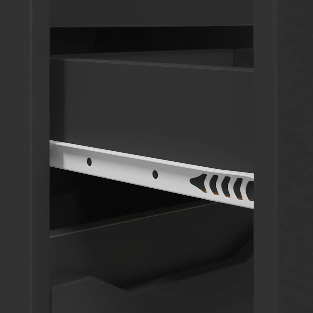 Badeværelsesmøbel sæt med skuffe 3 pcs Sort Konstrueret træ