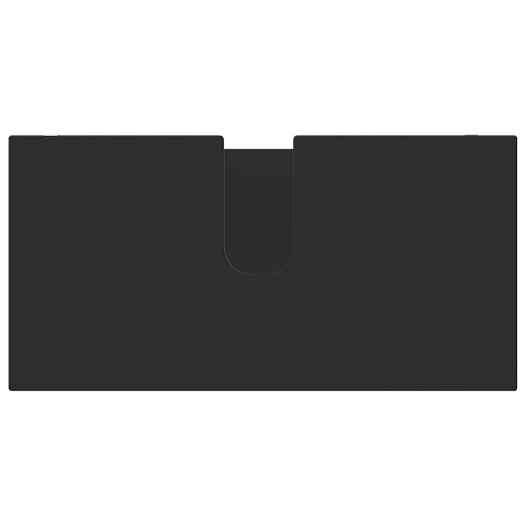 Badeværelsesmøbel sæt med skuffe 3 pcs Sort Konstrueret træ