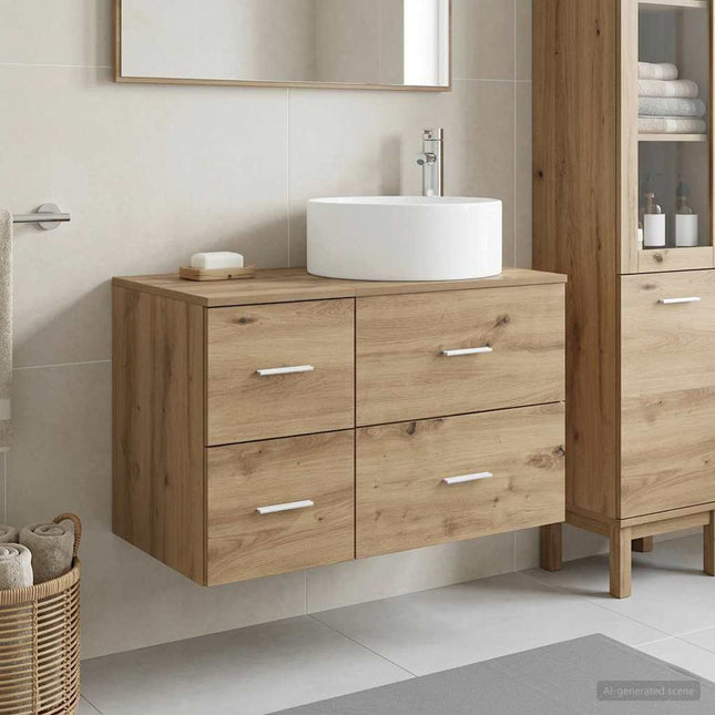 Badeværelsesmøbel sæt 2 stk. Artisan-eg Konstrueret træ