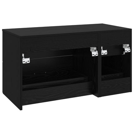 Badeværelsesmøbel sæt 2 stk. Sort eg Konstrueret træ