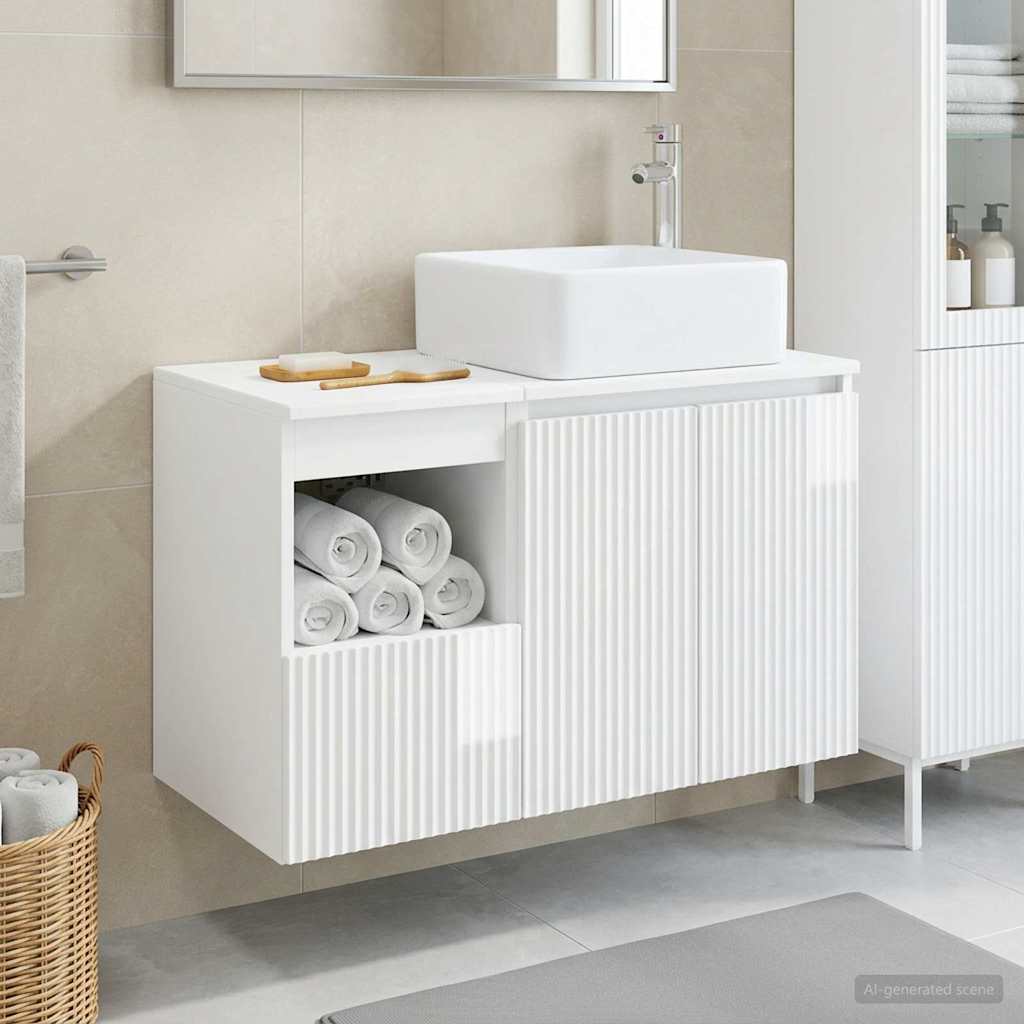Badevrelsesmbel st 2 stk. Hvid hjglans Konstrueret tr