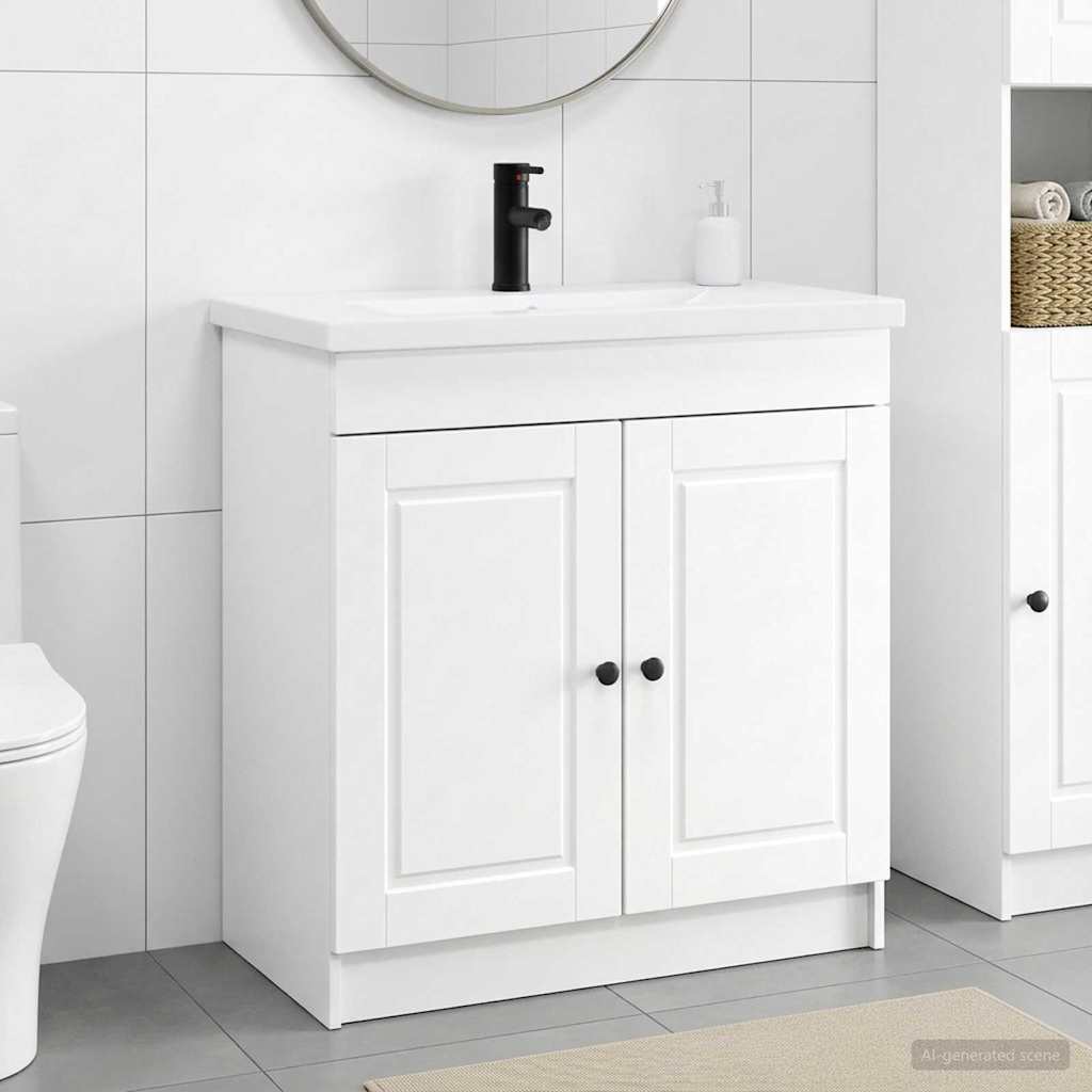 Badevrelsesmbel st Hvid 56 x 37,5 x 81 cm Konstrueret tr