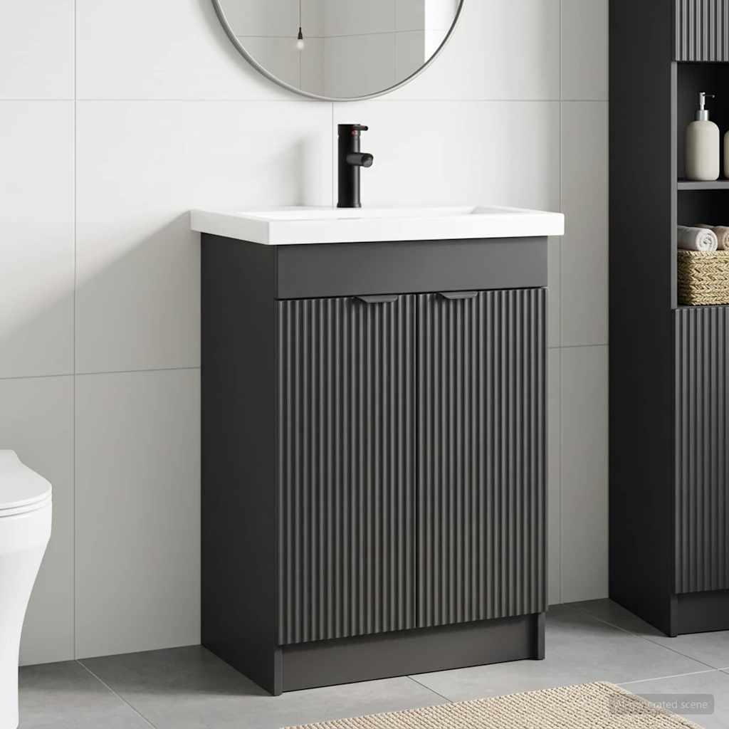 Badevrelsesmbel st Sort 56 x 37,5 x 81 cm Konstrueret tr