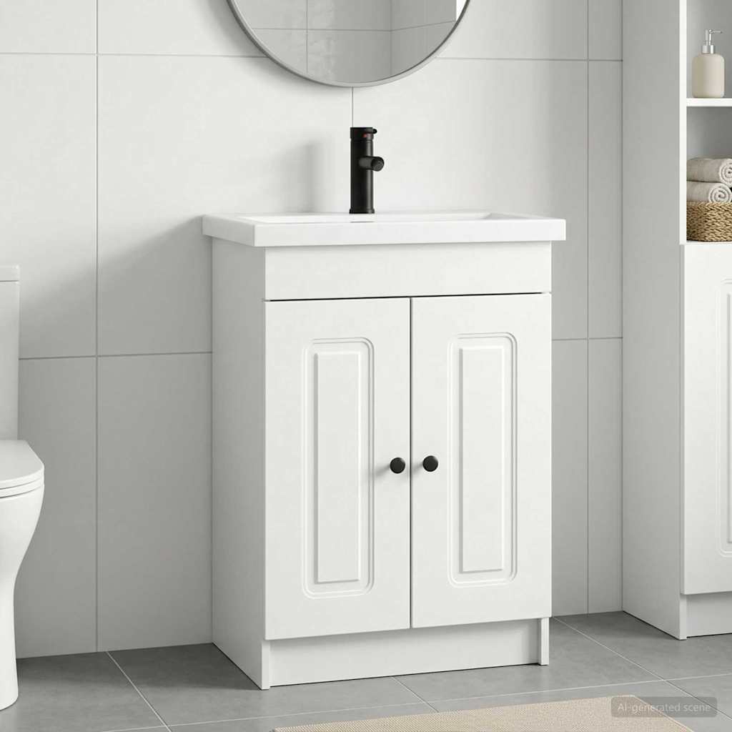 Badevrelsesmbel st Hvid 56 x 37,5 x 81 cm Konstrueret tr