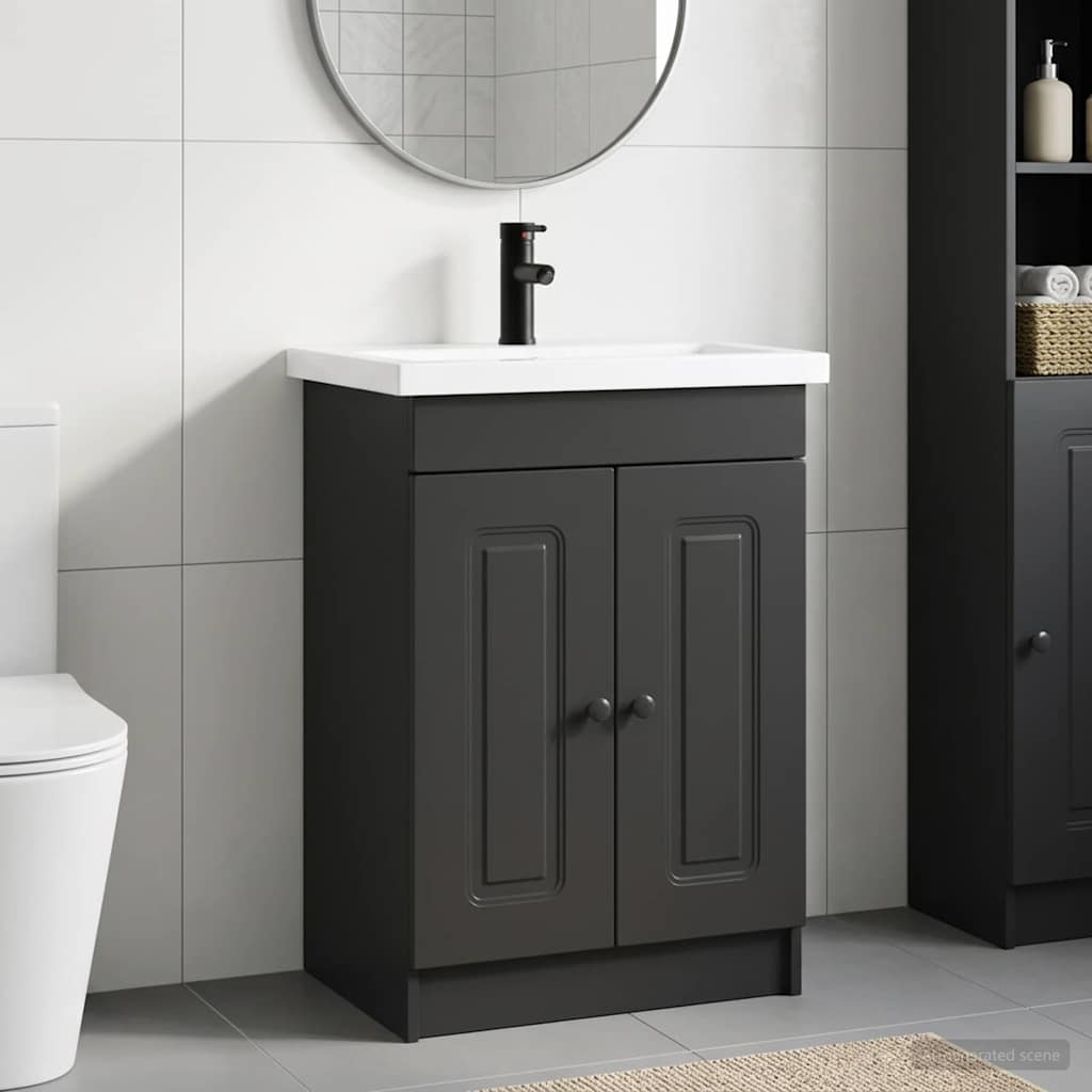 Badevrelsesmbel st Sort 56 x 37,5 x 81 cm Konstrueret tr