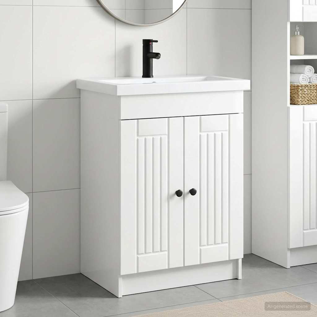 Badevrelsesmbel st Hvid hjglans 56 x 37,5 x 81 cm