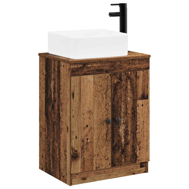 Badeværelsesmøbel sæt Gammelt træ Konstrueret træ