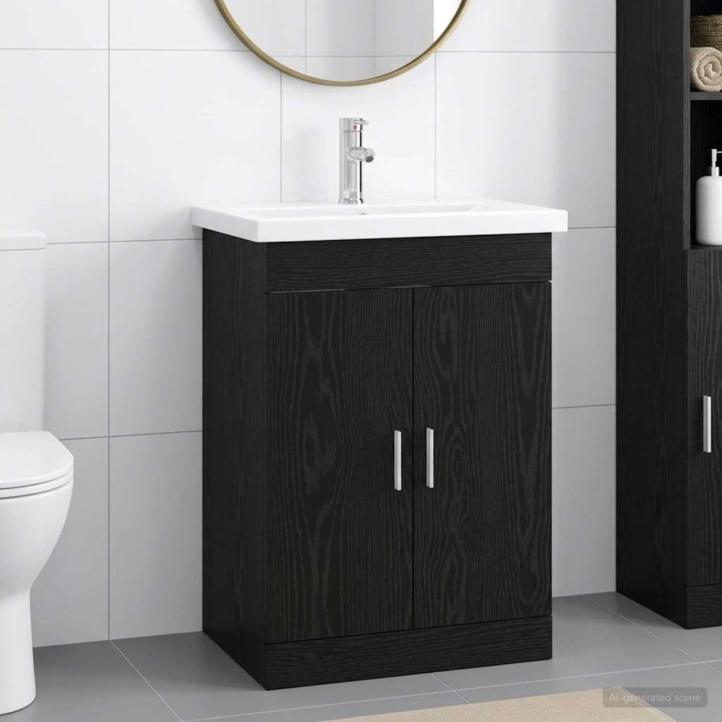 Badevrelsesmbel st Sort eg 61 x 40 x 84,5 cm Konstrueret tr