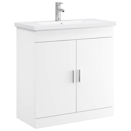 Badeværelsesmøbel sæt Hvid 81 x 40 x 84,5 cm Konstrueret træ