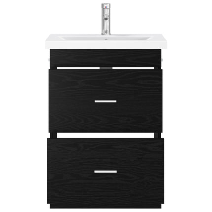 Badeværelsesmøbel sæt Sort eg 61 x 40 x 84,5 cm Konstrueret træ