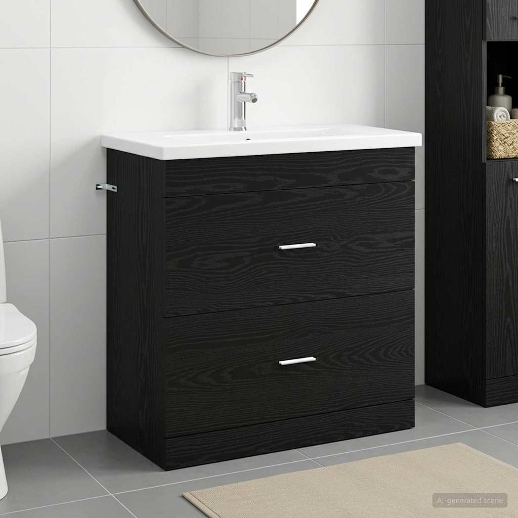 Badevrelsesmbel st Sort eg 81 x 40 x 84,5 cm Konstrueret tr