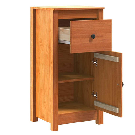 Sideboard 2 stk. Voks brun 39 x 34,5 x 80 cm Massiv fyrretræ