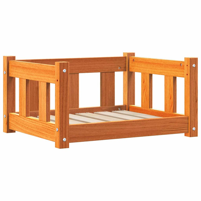 Hundeseng 55 x 45 x 28 cm Massivt fyrretræ Voksbrun