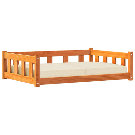 Hundeseng Voks brun 100 x 70 x 28 cm Massiv fyrretræ