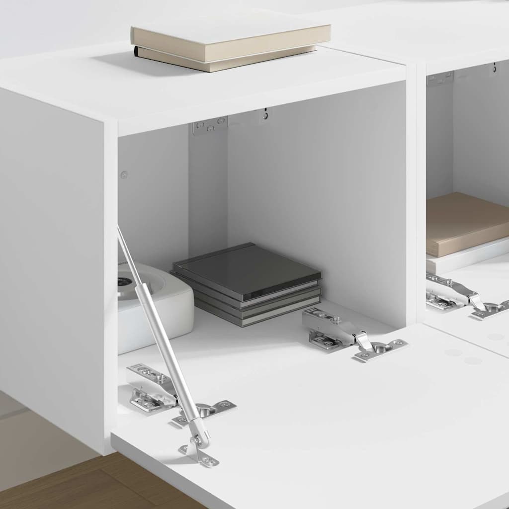 TV vægskab 2 pcs Hvid 60 x 31 x 29.5 cm Konstrueret træ