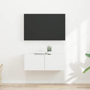 TV vægskab 2 pcs Hvid 60 x 31 x 29.5 cm Konstrueret træ