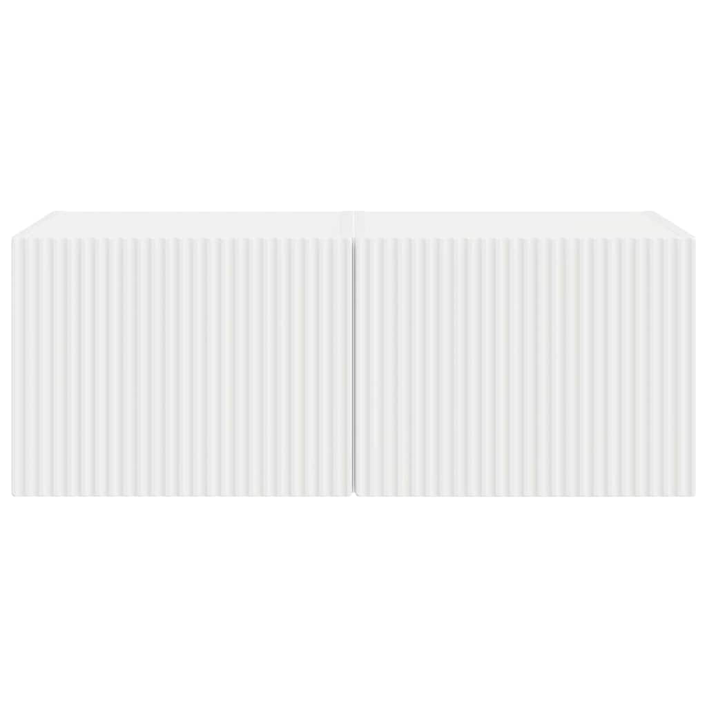 TV vægskab 2 pcs Hvid 60 x 31 x 29.5 cm Konstrueret træ