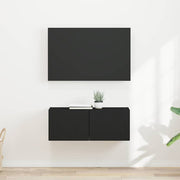 TV vægskab 2 pcs Sort 60 x 31 x 29.5 cm Konstrueret træ