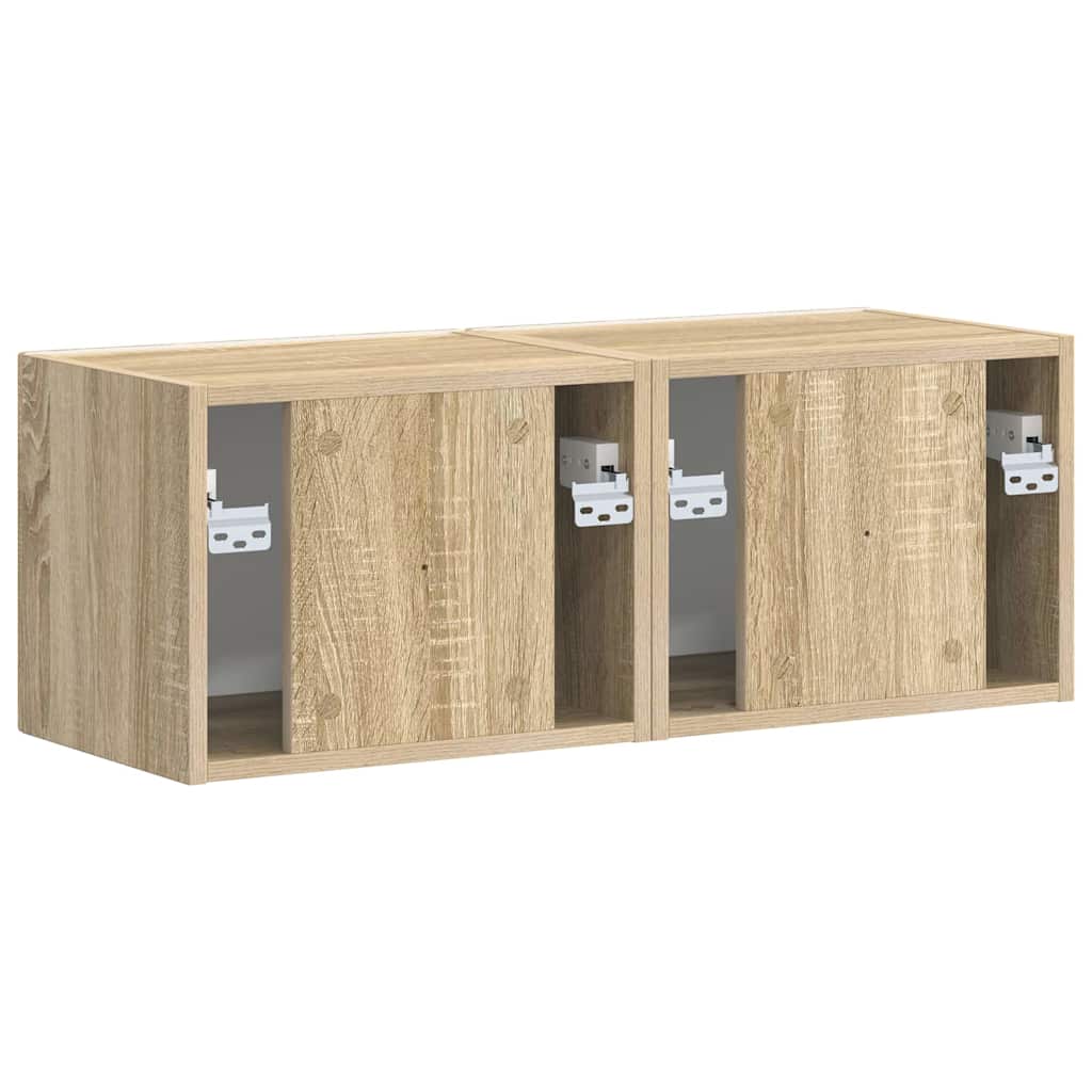 TV vægskab 2 pcs Sonoma 60 x 31 x 29.5 cm Konstrueret træ