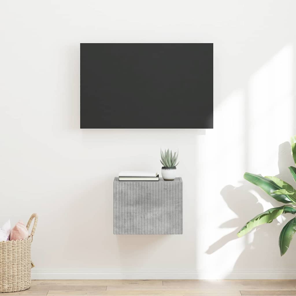 TV vægskab Vægmonteret Beton 60 x 31 x 29.5 cm Konstrueret træ