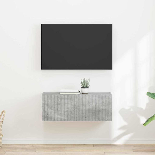 TV vægskab 2 stk. Beton Konstrueret træ