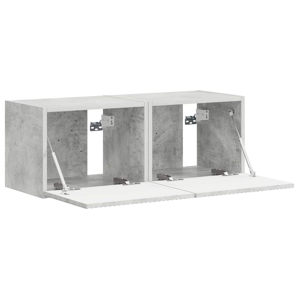 TV vægskab 2 pcs Beton 60 x 31 x 29.5 cm Konstrueret træ