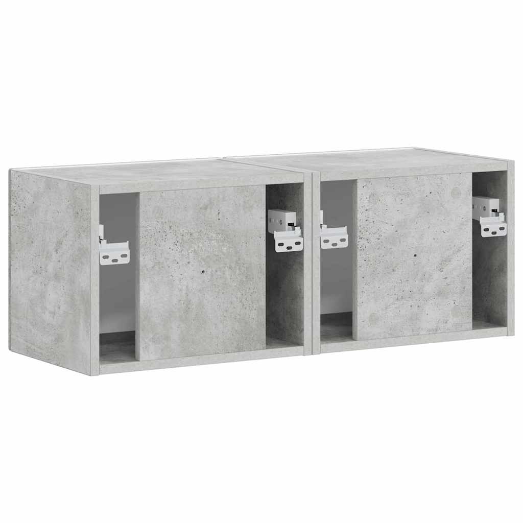 TV vægskab 2 pcs Beton 60 x 31 x 29.5 cm Konstrueret træ