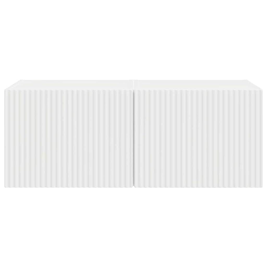 TV vægskab 2 pcs Gloss Hvid 60 x 31 x 29.5 cm Konstrueret træ