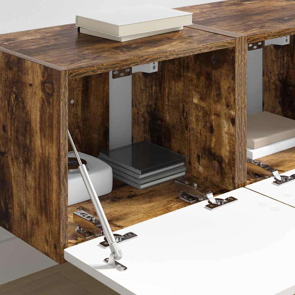 TV vægskab 2 pcs Røget eg 60 x 31 x 29.5 cm Konstrueret træ