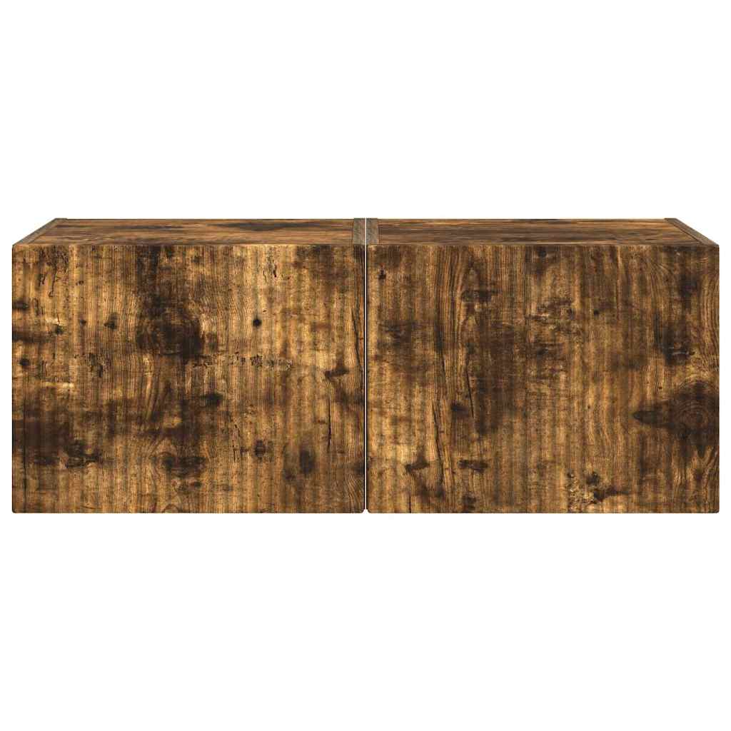 TV vægskab 2 pcs Røget eg 60 x 31 x 29.5 cm Konstrueret træ