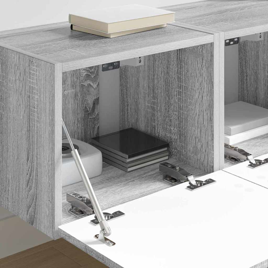 TV vægskab 2 pcs Grå Sonoma 60 x 31 x 29.5 cm Konstrueret træ