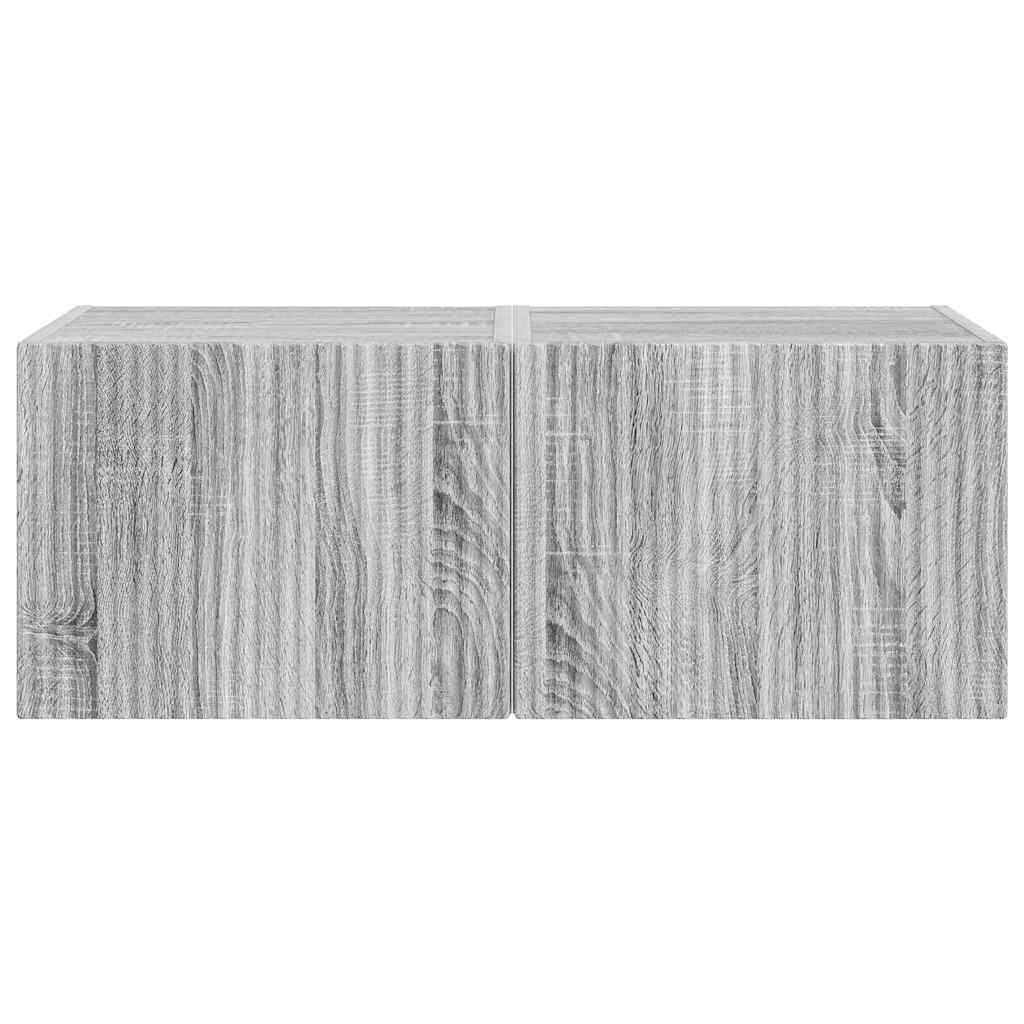 TV vægskab 2 pcs Grå Sonoma 60 x 31 x 29.5 cm Konstrueret træ