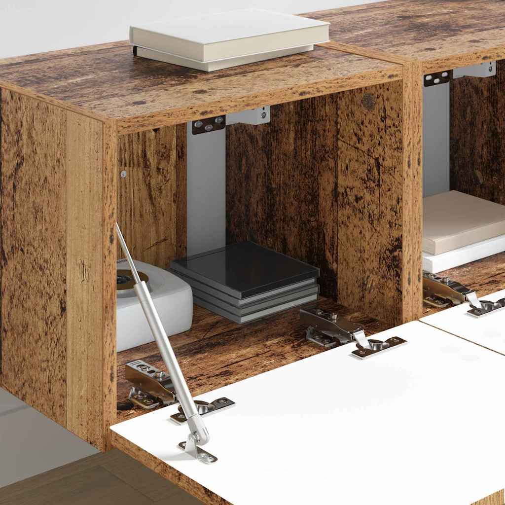 TV vægskab 2 pcs Gammelt træ 60 x 31 x 29.5 cm Konstrueret træ