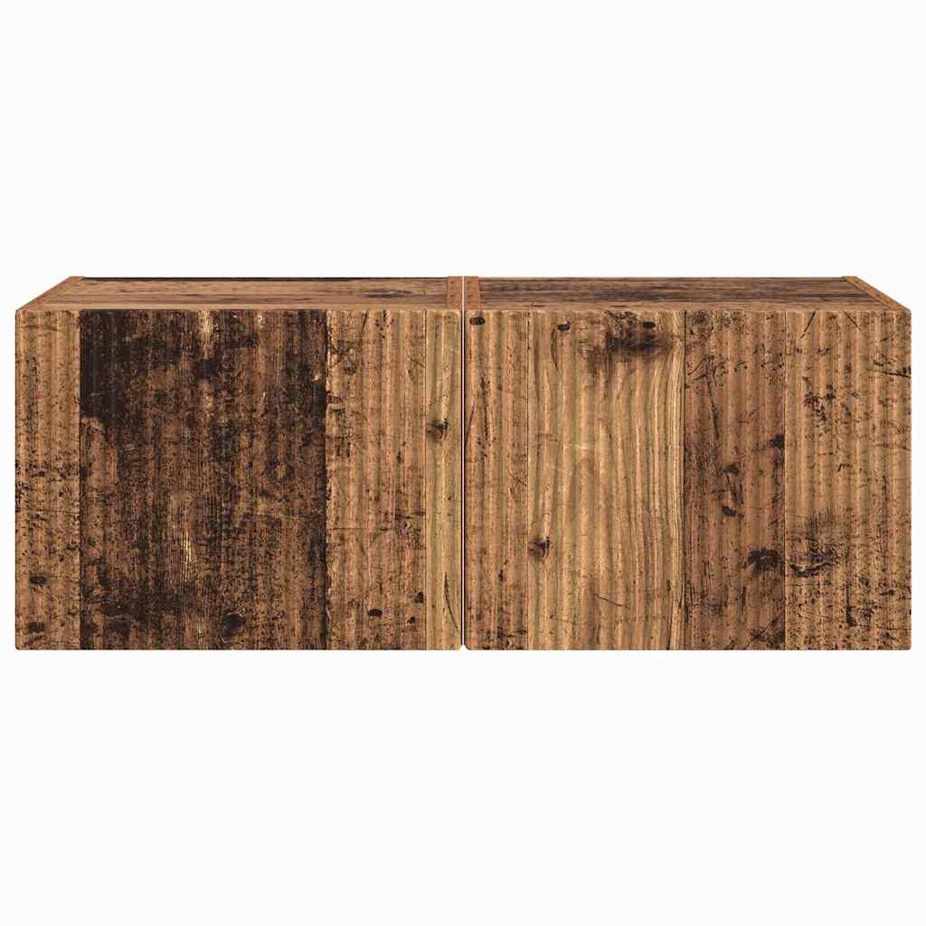 TV vægskab 2 pcs Gammelt træ 60 x 31 x 29.5 cm Konstrueret træ