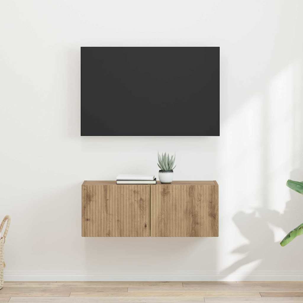 TV vægskab 2 pcs Artisan eg 60 x 31 x 29.5 cm Konstrueret træ