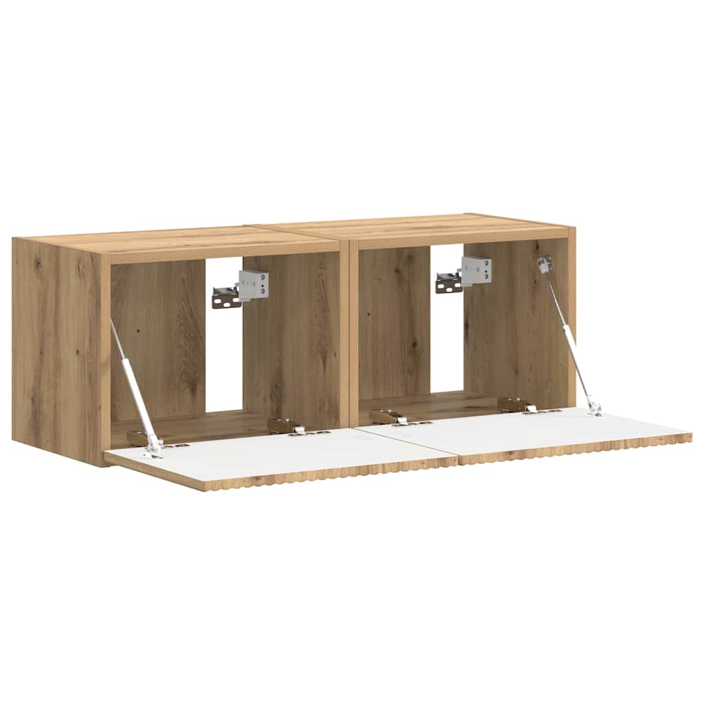TV vægskab 2 pcs Artisan eg 60 x 31 x 29.5 cm Konstrueret træ