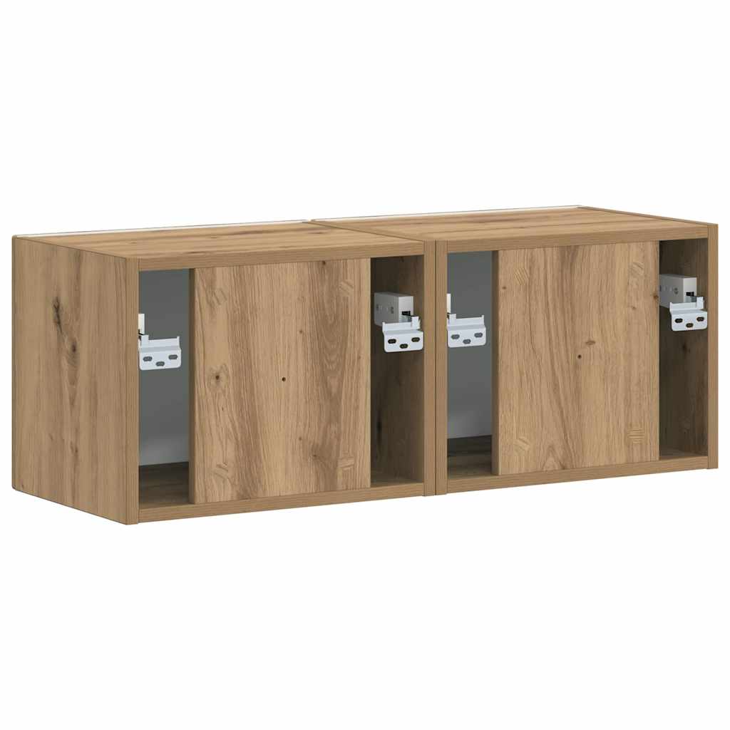 TV vægskab 2 pcs Artisan eg 60 x 31 x 29.5 cm Konstrueret træ