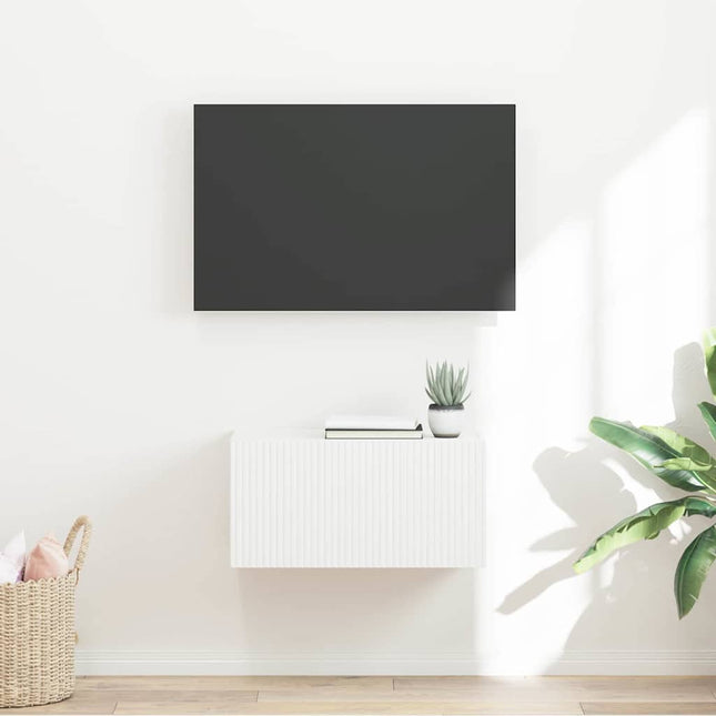 TV vægskab 60 x 31 x 29,5 cm Hvid Konstrueret træ