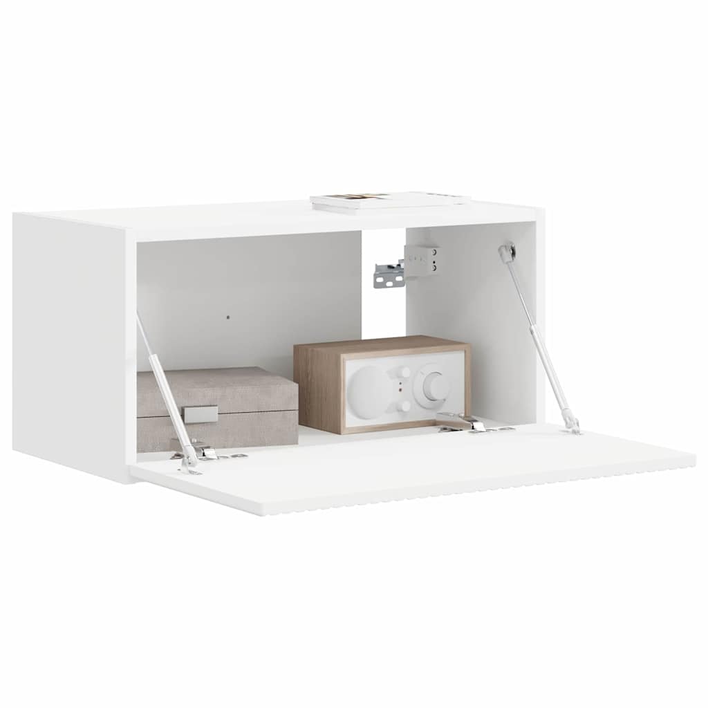 TV vægskab Vægmonteret Hvid 60 x 31 x 29,5 cm Konstrueret træ