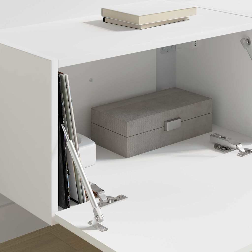 TV vægskab 2 pcs Hvid 60 x 31 x 29.5 cm Konstrueret træ