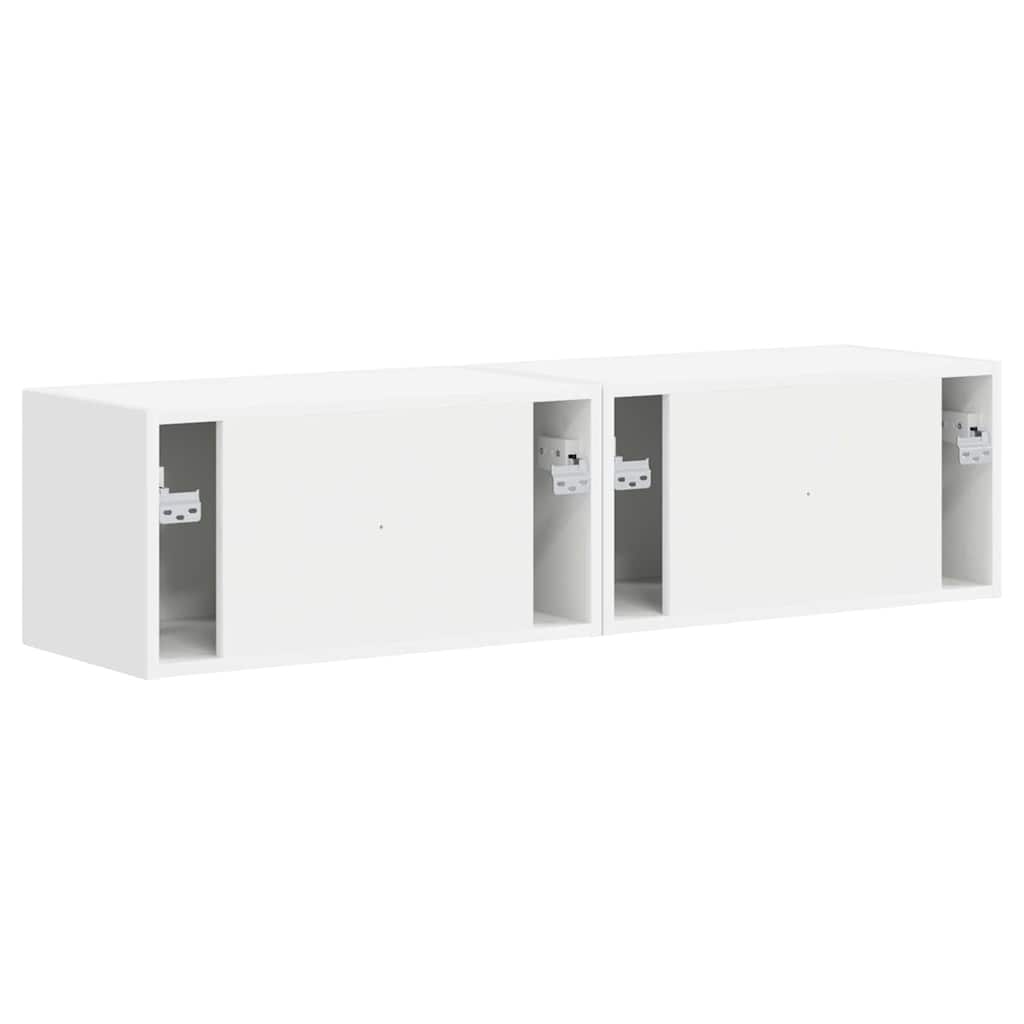 TV vægskab 2 pcs Hvid 60 x 31 x 29.5 cm Konstrueret træ