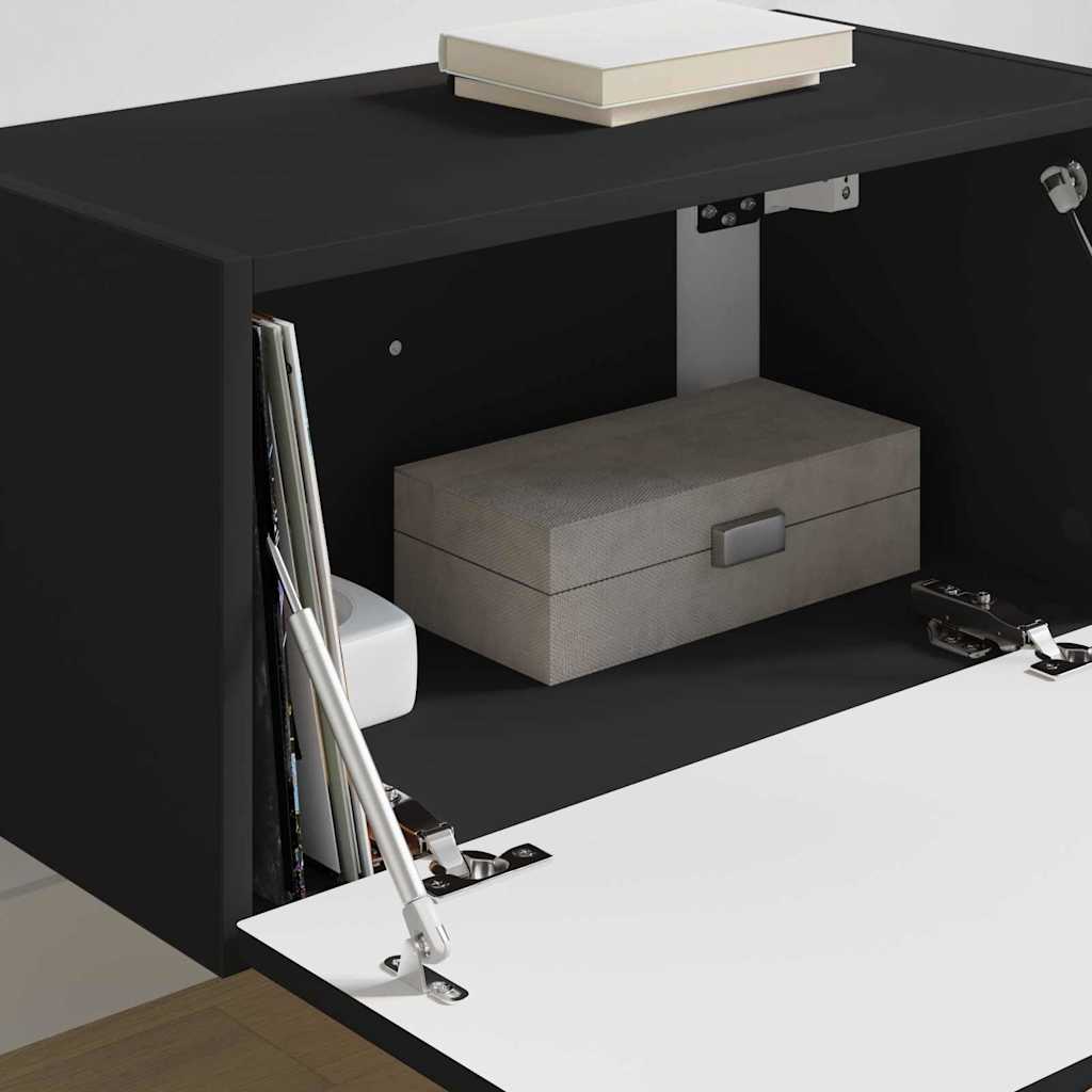 TV vægskab Vægmonteret Sort 60 x 31 x 29.5 cm Konstrueret træ