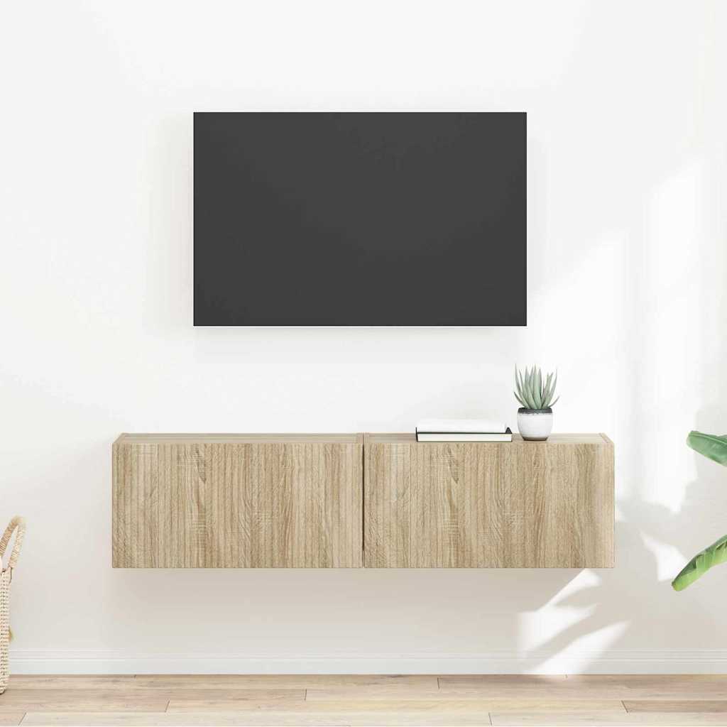 TV vægskab 2 pcs Sonoma 60 x 31 x 29,5 cm Konstrueret træ