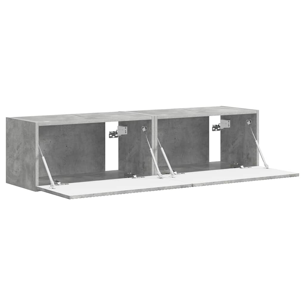 TV vægskab 2 pcs Beton 60 x 31 x 29.5 cm Konstrueret træ